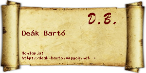 Deák Bartó névjegykártya